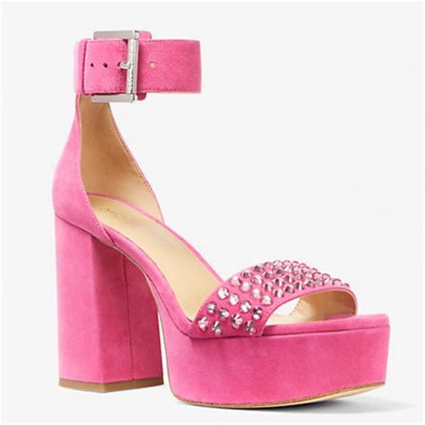 tara platform sandal michael michael kors|Tara Embellished Suede Platform Sandal .